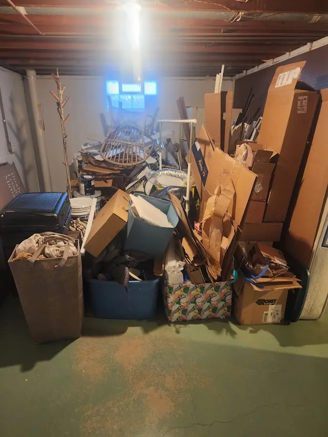 Roll-off dumpster container at job site for 20 Yard Dumpster Rental in Robbinsdale